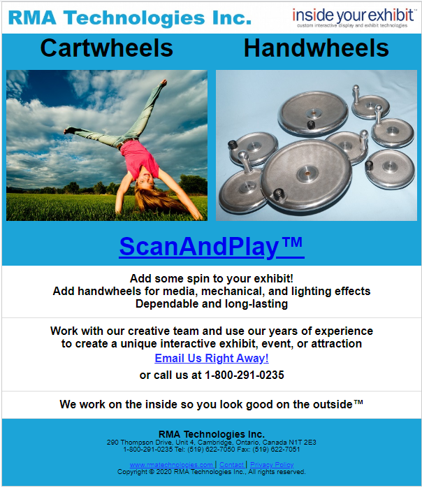 handwheels for exhibits, ScanAndPlay