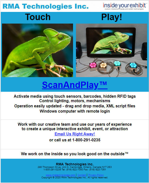 touch sensors to activate media, ScanAndPlay