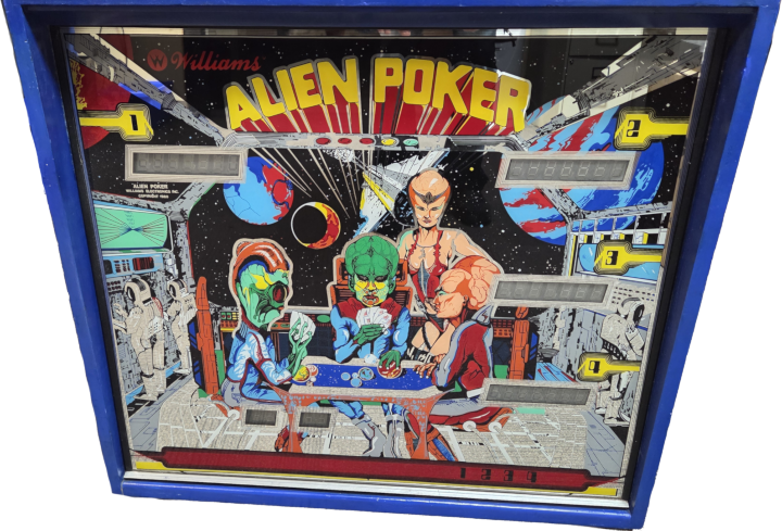 Cabinet part of the pinball machine, before the updated graphics.